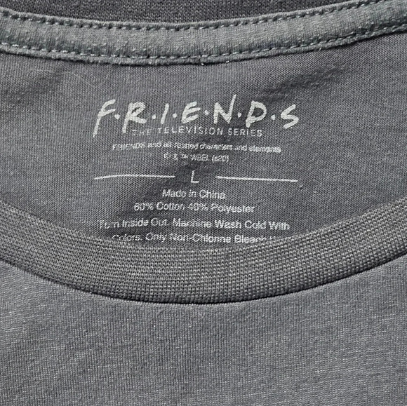 FRIENDS TV Show Blue Graphic T-Shirt Men’s Large 90s Y2K Retro Merch Tee - Picture 4 of 6